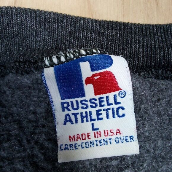 Vintage Russell Athletic Blank Crewneck Sweatshirt Dark Heather Gray - Picture 3 of 5
